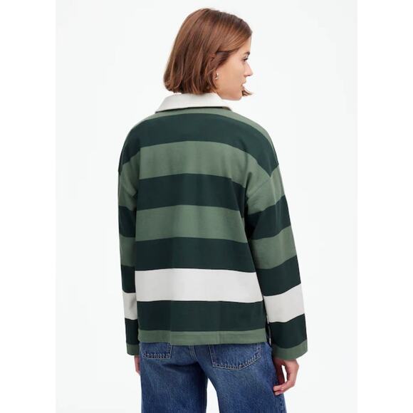 Madewell NWT Women’s Forest Hannah Rugby Long Sleeve Polo Shirt size Small - Picture 2 of 8